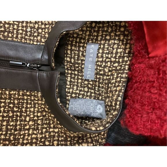 Kate Hill Faux Leather Trimmed Jacket Size 8 - Picture 9 of 11